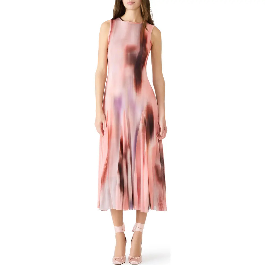 Steve Madden Marenne Pleated Midi Dress in Dusty Rose at Nordstrom, Size Xx-Large | Nordstrom