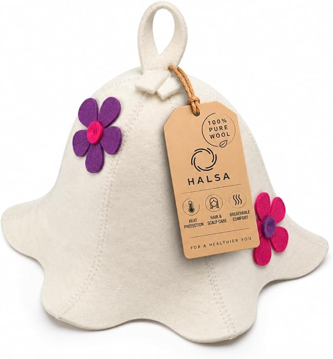 Halsa Sauna Hat \u2013 Floral 100% Natural Wool Felt Hat for Men & Women | Amazon (US)