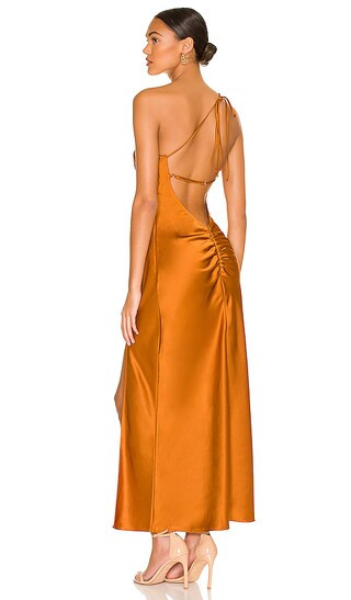 Mara Midi Dress in Gold | Revolve Clothing (Global)