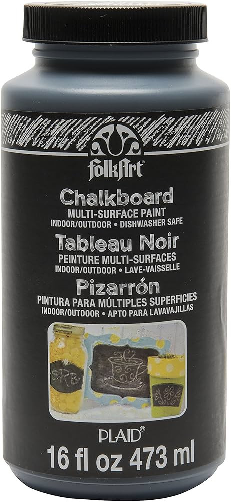 FolkArt FA2725 Multi-Surface Chalkboard Paint (16 Ounce), 2725 Black | Amazon (US)