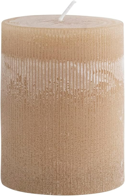 Creative Co-Op Unscented Pleated Pillar Candle | Amazon (US)