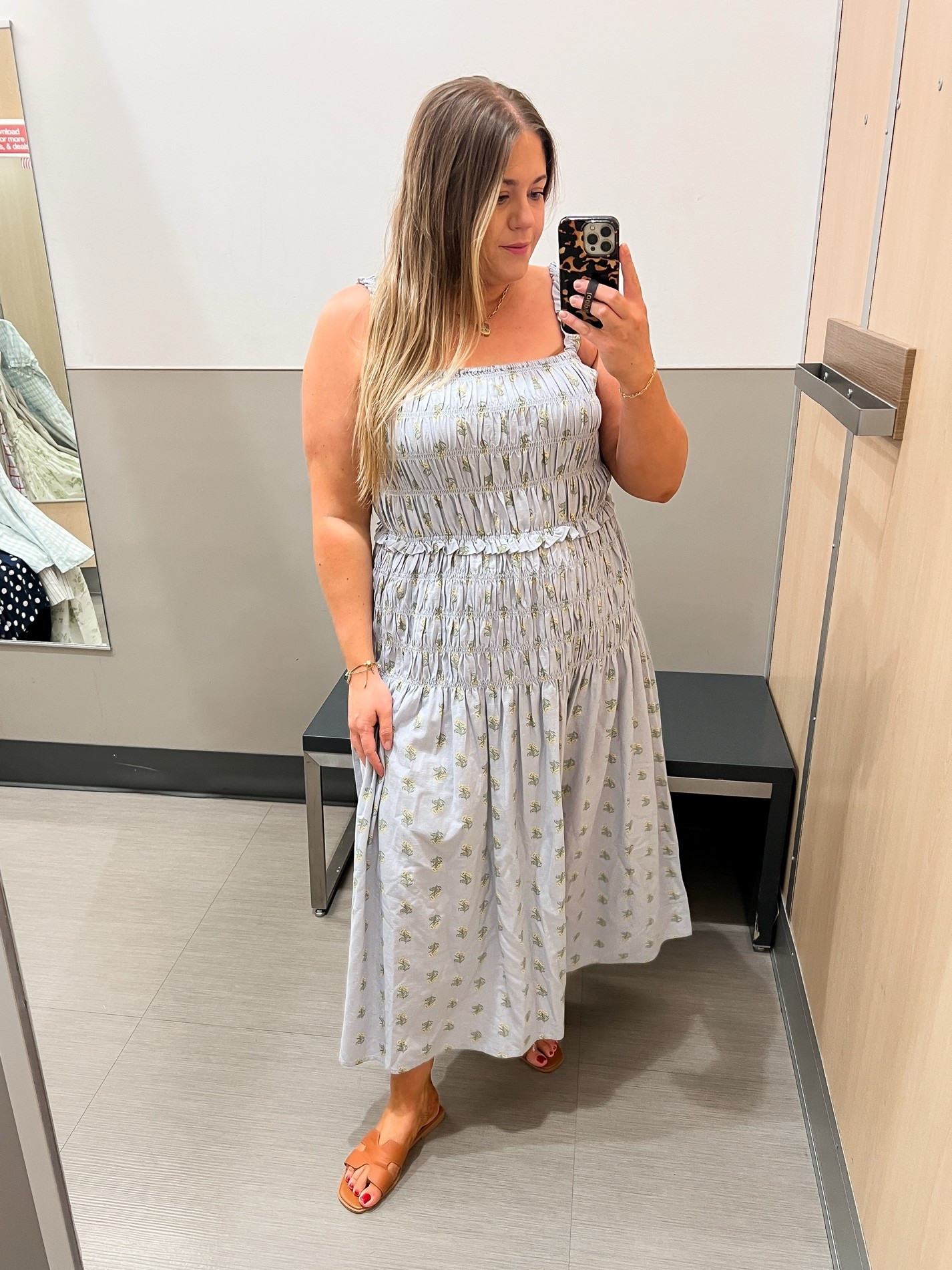 Grandmillennial block print dress 30% off right now!