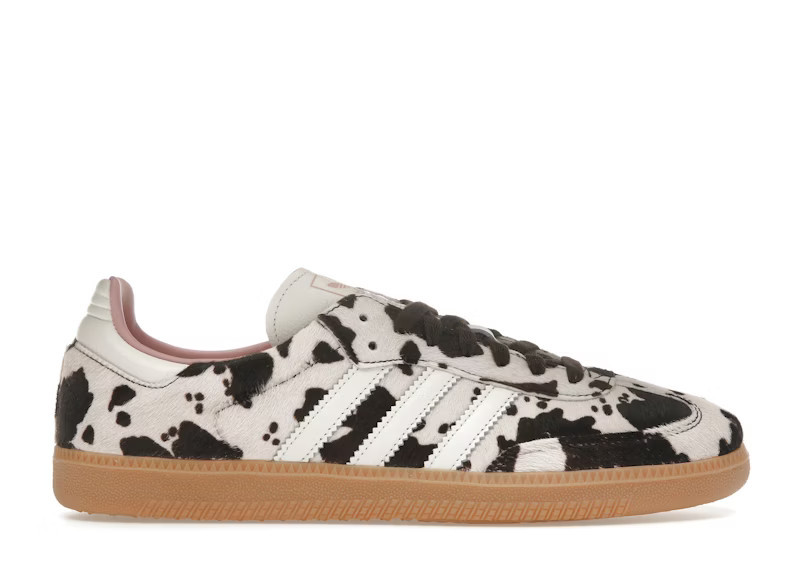 Adidas Samba OG Cow Print (Women's) Sneakers in Dark Brown/Off White/Gum 3 | StockX