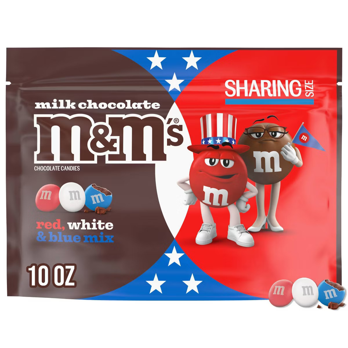 M&M's Milk Chocolate Red White Blue Mix Chocolate Candies - 10oz | Target