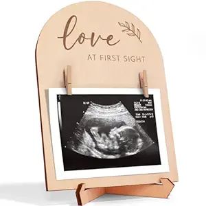 Cute Wooden Ultrasound Picture Frame - Beautiful Double Sided Sign For The Announcement of Your P... | Amazon (US)