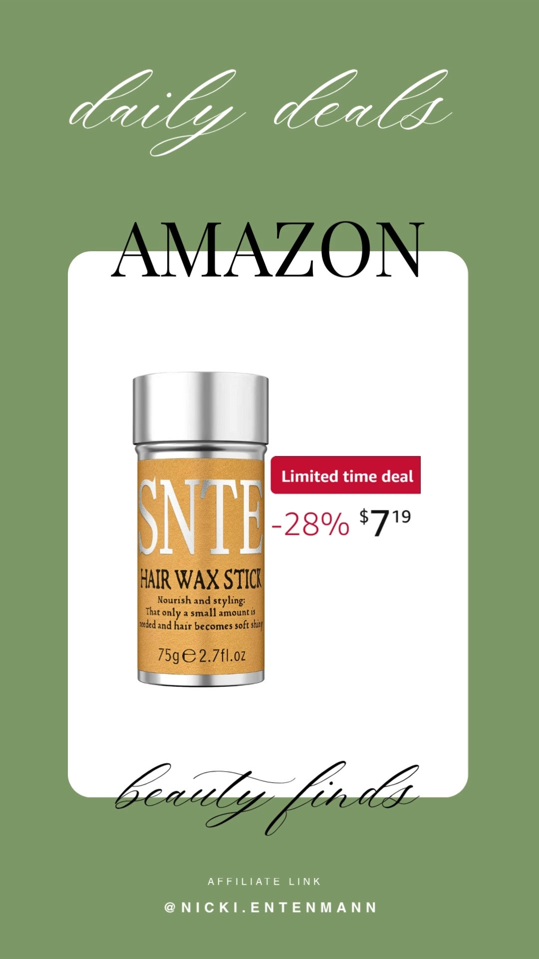 This Samnyte hair wax stick brings cheerful control and effortless style to everyday looks with sleek flair. #SamnyteHairWax #HairWaxStick #StylingEssentials #HairCareTools #SleekStyle #DailyGrooming #ModernBeauty #HairControl #LifestyleLooks #BeautyFavorites 💇‍♀️✨🌟
 

 #LTKgrwm #LTKselfcare #LTKBeauty