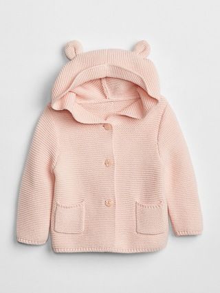 Gap Baby Bear Garter Hoodie Sweater Milkshake Pink Size 0-3 M | Gap US