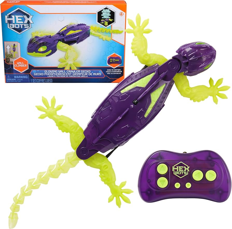 HEX Bots Glow-in-The-Dark Gecko with Official Wall Climber Technology, Rechargeable Remote Contro... | Amazon (US)