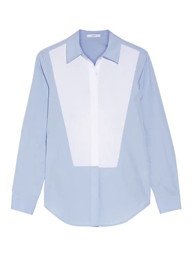 Open-back two-tone cotton-poplin shirt | NET-A-PORTER (US)