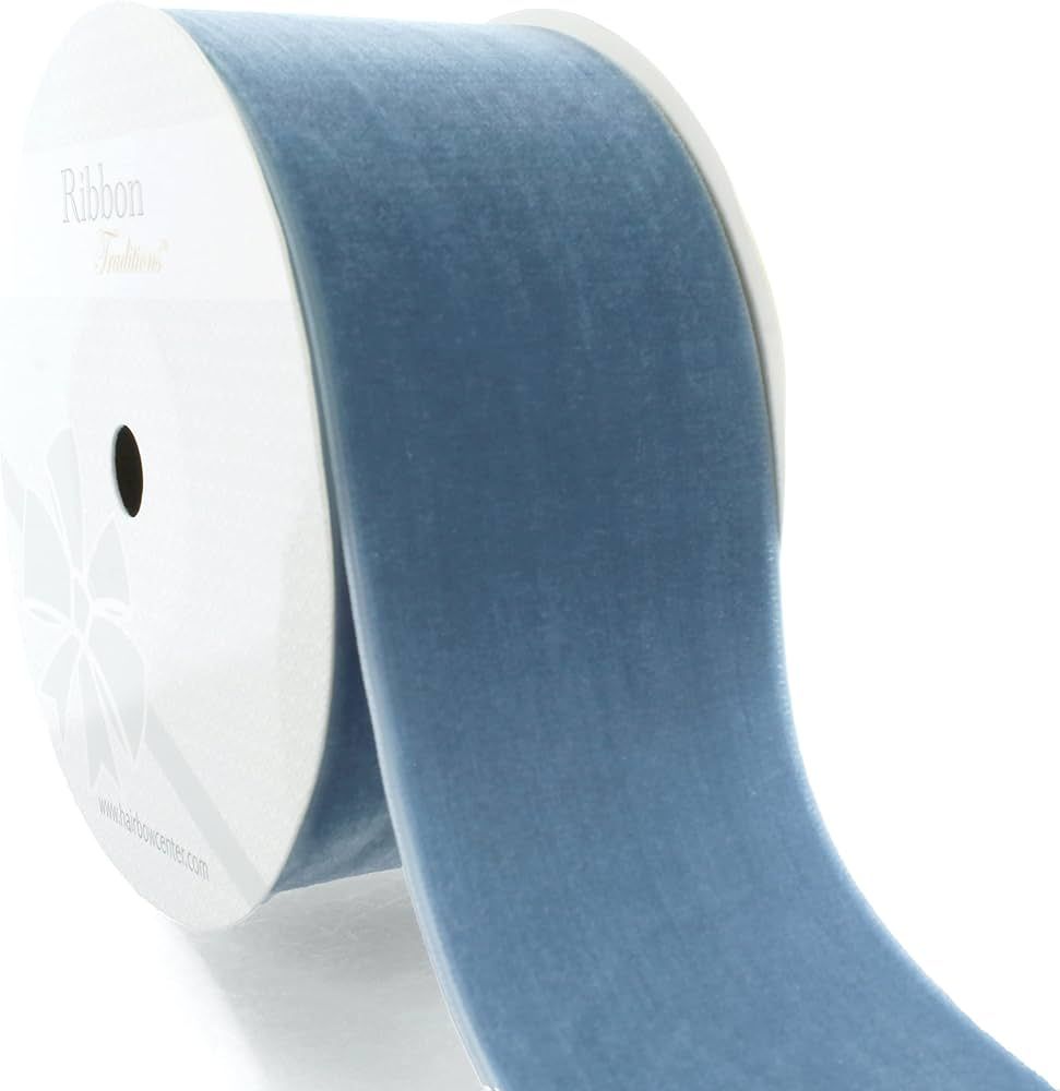 HBC 2" Velvet Ribbon 338 Antique Blue - 5 Yards | Amazon (US)