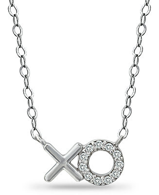 Giani Bernini Cubic Zirconia XO Pendant Necklace in Sterling Silver, 16 | Macys (US)