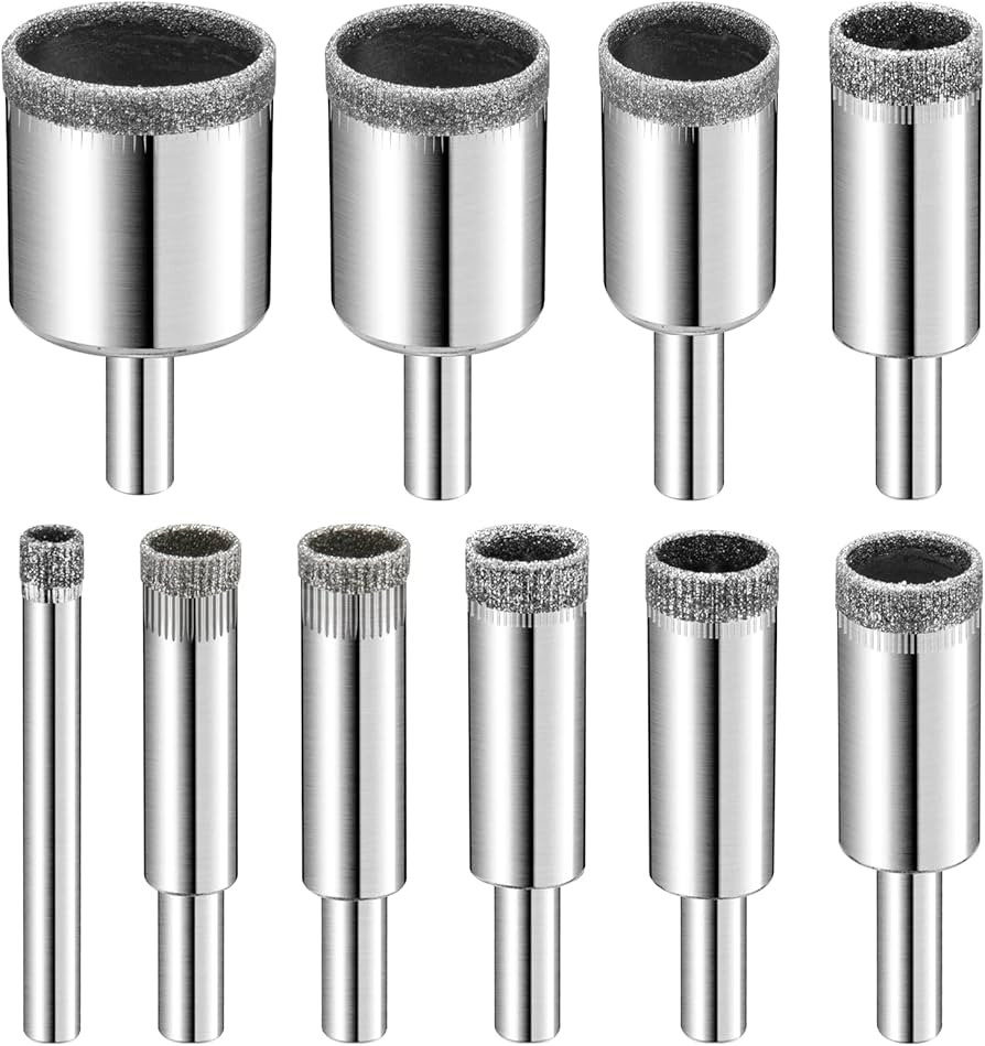 Diamond Drill Bits Set, 10 PCS Diamond Hole Saw Set, Glass Drill Bit for Ceramic Tile Porcelain M... | Amazon (US)