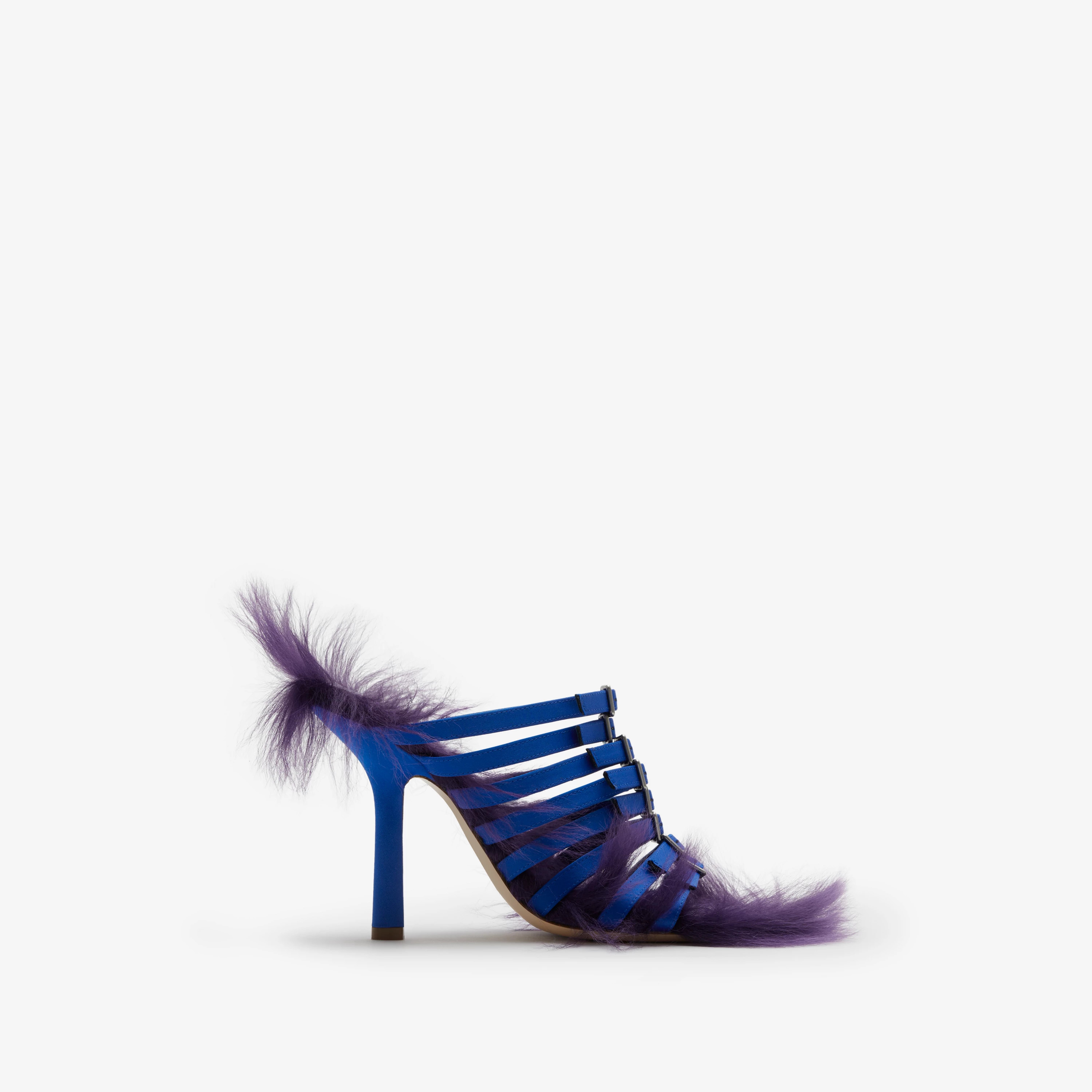 Satin Step Fuzz Sandals in Knight/ribbon - Women | Burberry® Official | Burberry (US)