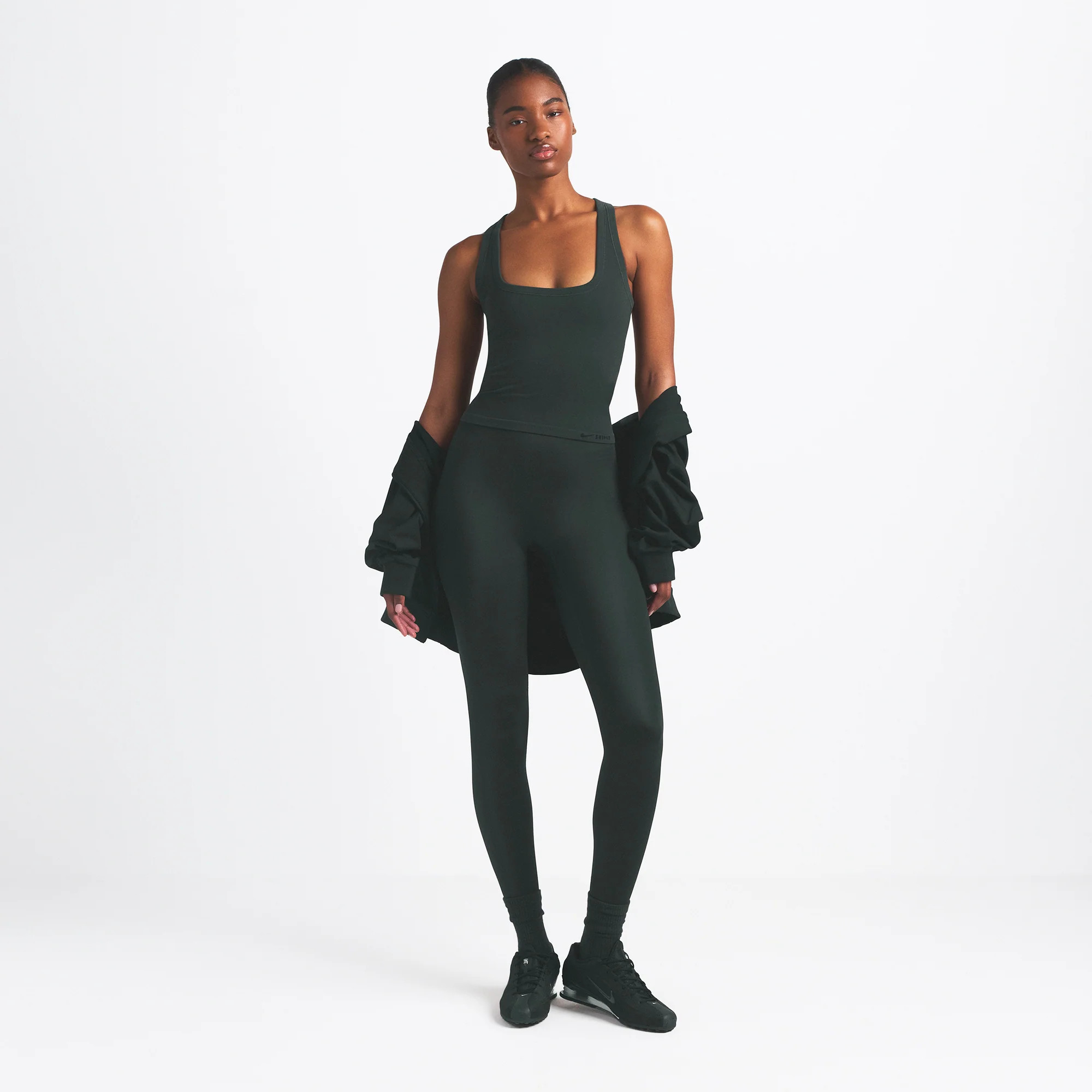 SKIMS Racer Back Tank Top | Green | Small | NikeSKIMS Vintage Seamless | SKIMS (US)