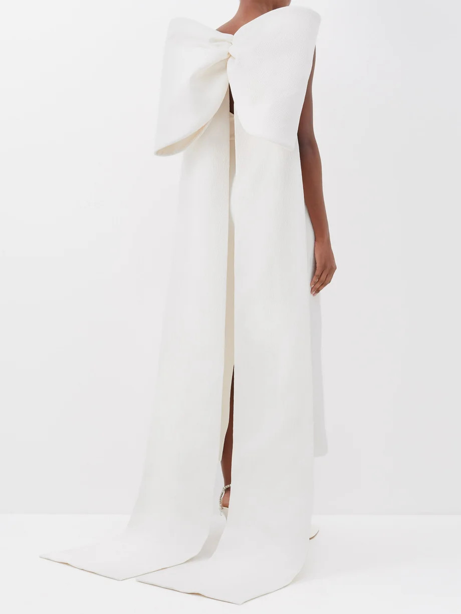 Charlotte bow-appliqué cloqué-crepe dress | Emilia Wickstead | Matches (US)