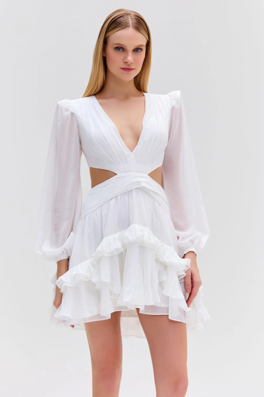 DEEP-V CUTOUT MINI DRESS | PatBO