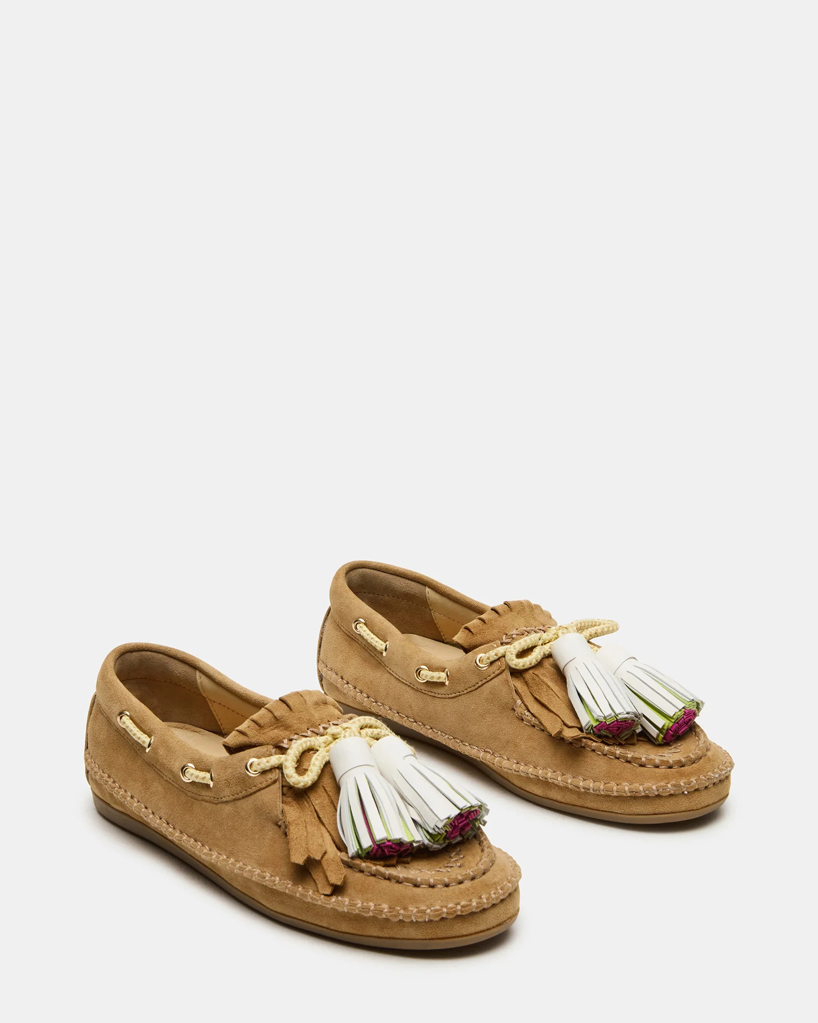 ABNER Chestnut Suede Flat Boat Women's Loafer | Steve Madden (US)