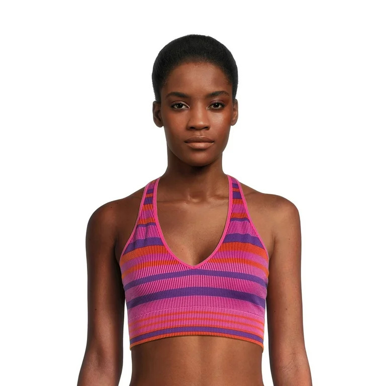 No Boundaries Juniors Textured Stripe Halter Bralette, Sizes S-3XL | Walmart (US)