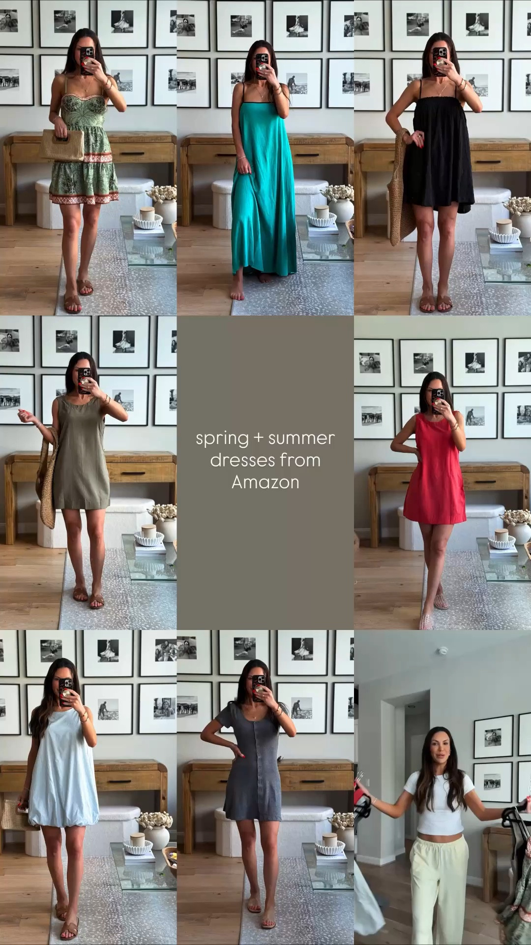 Amazon spring and summer dresses. 
I’m 5’6” 1/2 - 130lbs 
Wearing a small in everything except the green, u-back dress which is an XS 
#amazonfashion 
Spring dresses 2026


#LTKSeasonal #LTKgrwm #LTKootd