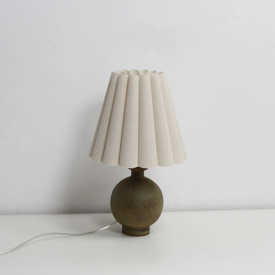 Duzy handmade light burlap fabric and  copper color ceramic base lamp for home decor-5#, 110-240V... | Etsy (US)