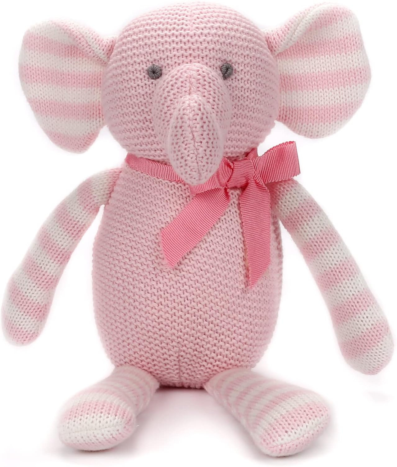 100% Organic Cotton Baby Toys Pink Elephant Stuffed Animals for Newborn 7.1" | Amazon (US)