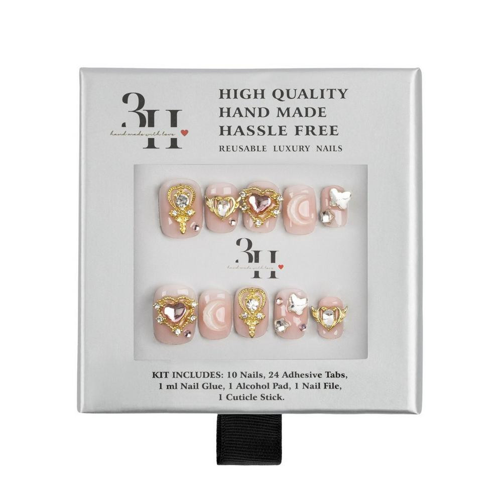 3H Nails Jeweled Petals Handmade Press-On Nails - Medium | Ulta