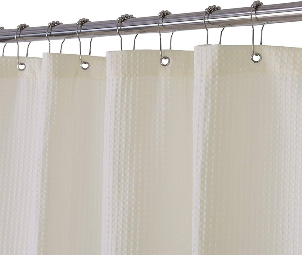 Barossa Design Extra Long Fabric Waffle Weave Shower Curtain 84 inch Height, Hotel Luxury Spa, Wa... | Amazon (US)