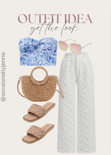 Outfit idea! Get the look from Amazon! 

Top, pants, white, bag, purse, sandals, sunglasses, shoes, summer style 

#LTKStyleTip #LTKShoeCrush #LTKItBag
