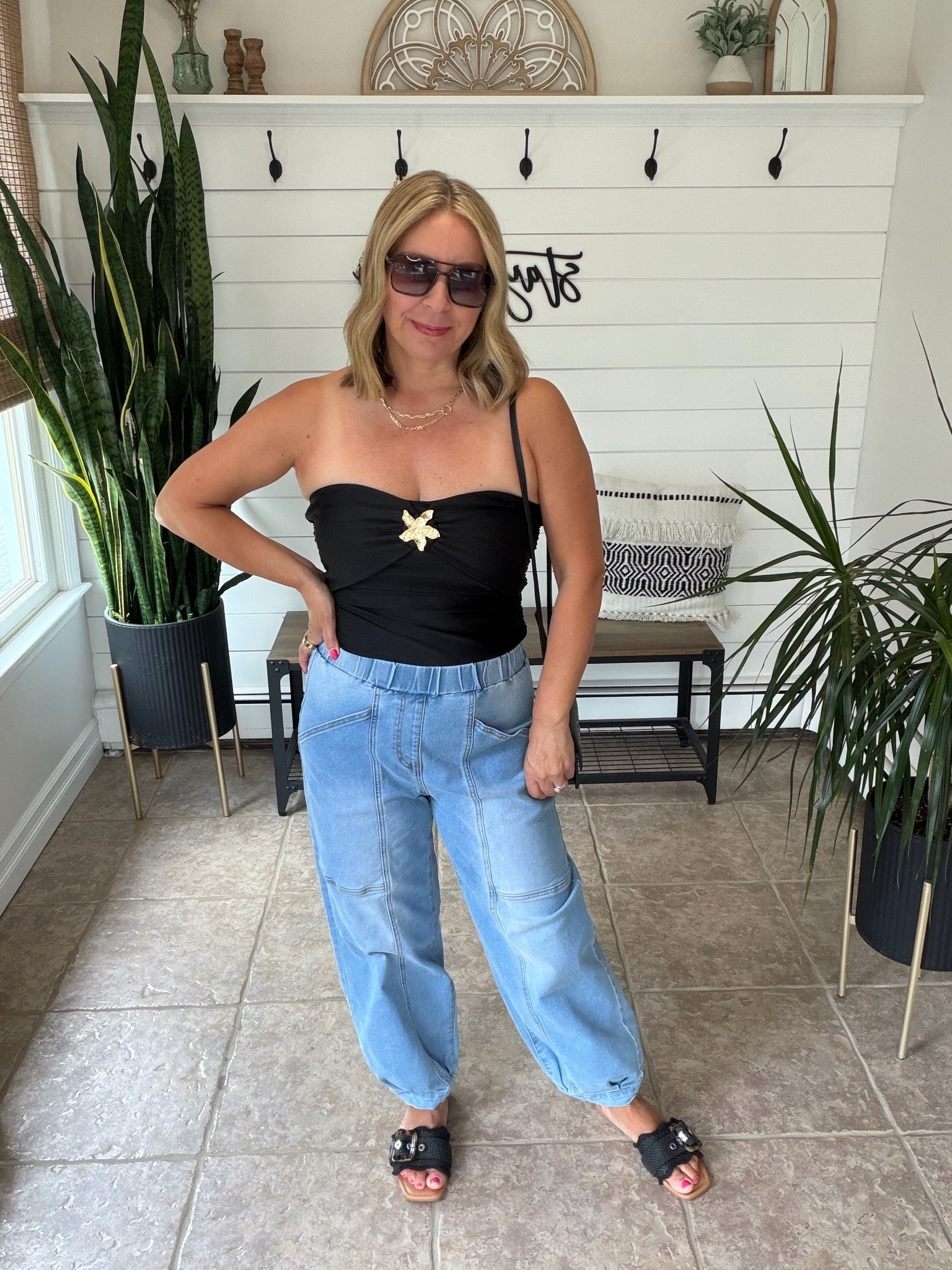 A fun summer outfit! I’m wearing a medium in the elastic waist jeans and top. Summer outfits, date night outfits

#LTKOver40 #LTKootd #LTKSaleAlert
