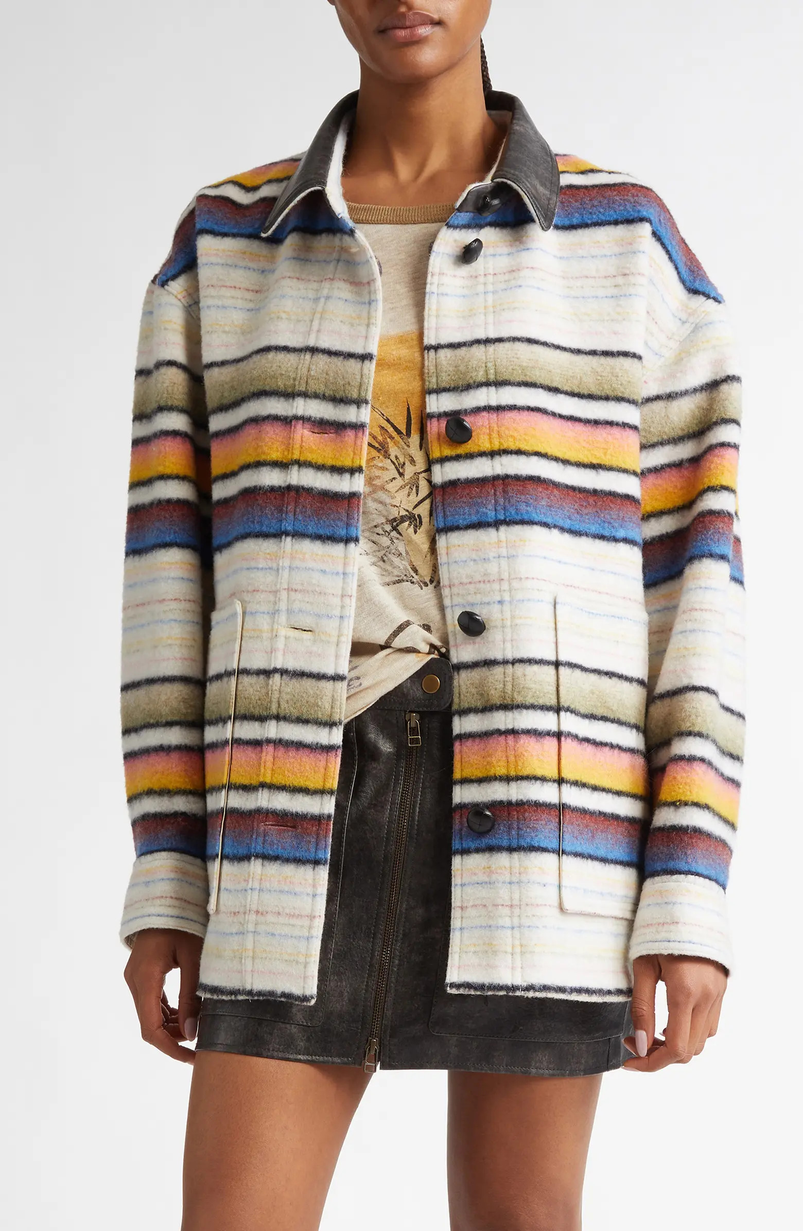 Dayvi Stripe Wool Blend Jacket | Nordstrom