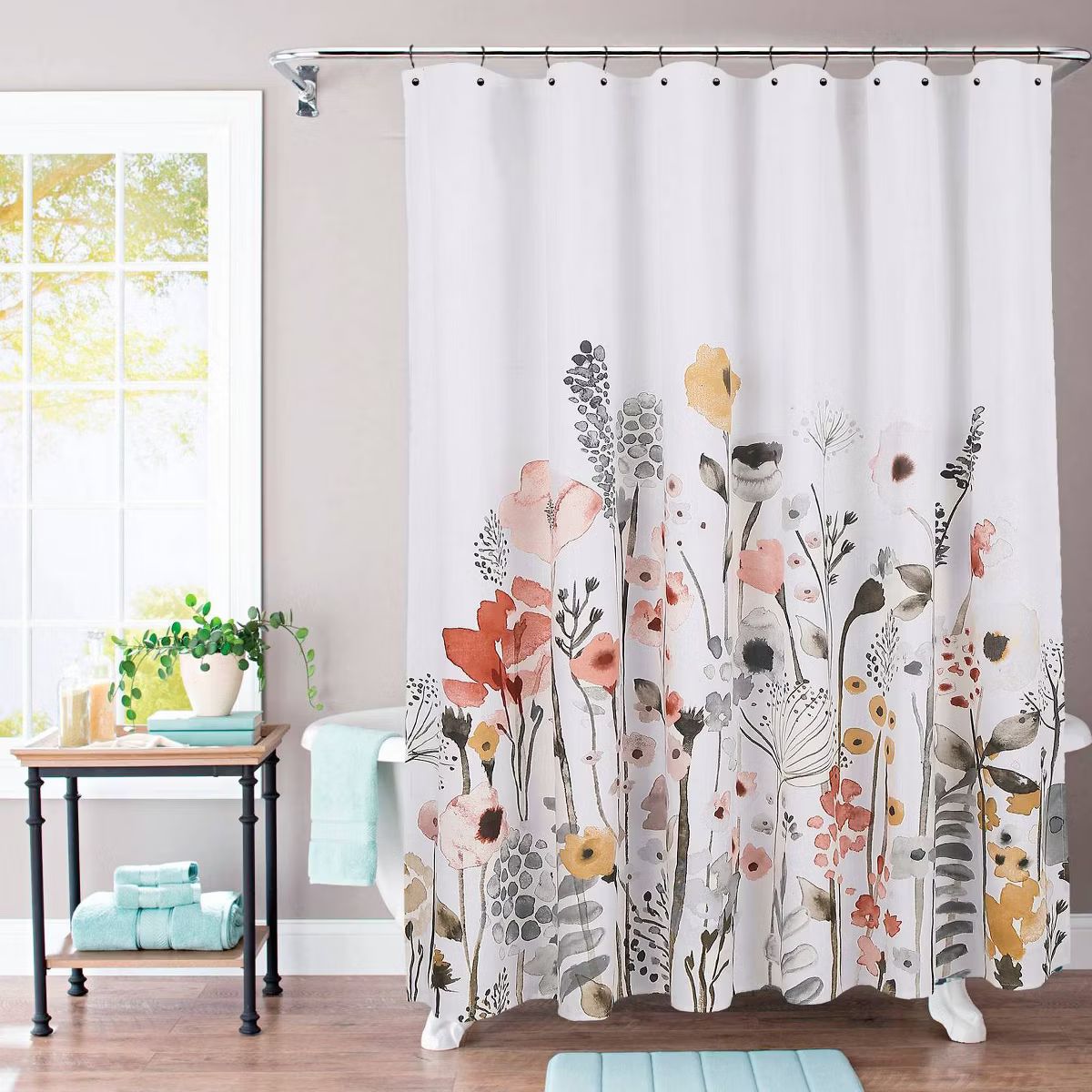 Floral Wave Shower Curtain White - Threshold™ | Target