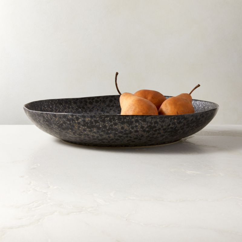 Hyacinth Black Serving Bowl with Reactive Glaze + Reviews | CB2 | CB2