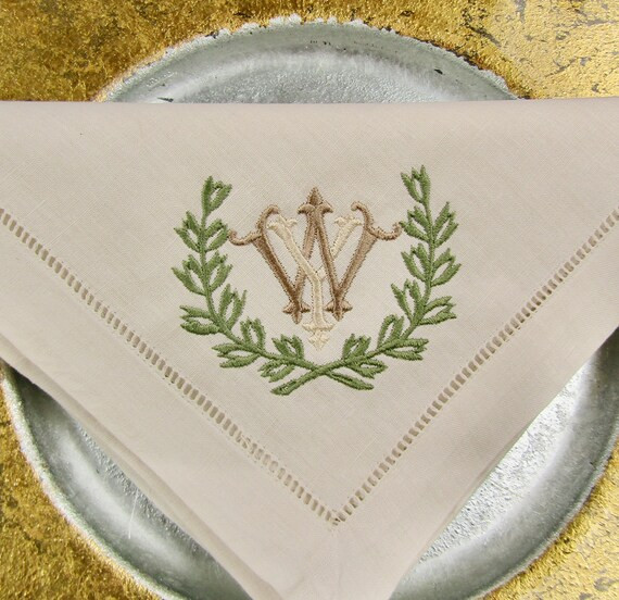 Monogrammed Linen Napkins in Your Choice of Napkin and Thread | Etsy | Etsy (US)