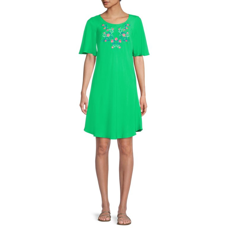 The Pioneer Woman Mommy & Me Embroidered Dress with Flutter Sleeves, Women's - Walmart.com | Walmart (US)