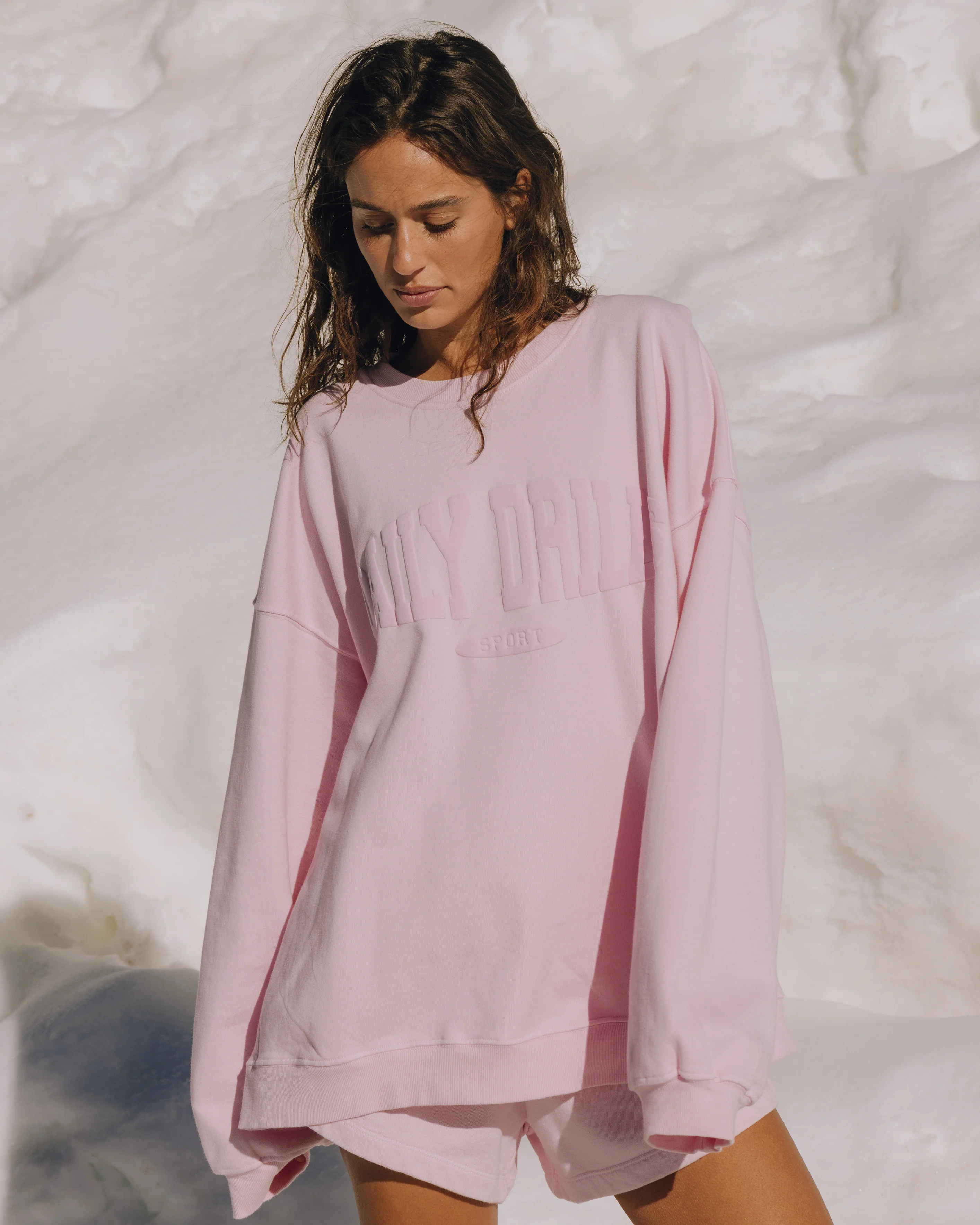 Oversized Sport Crew - Cupid with Monochrome Patch | Daily Drills