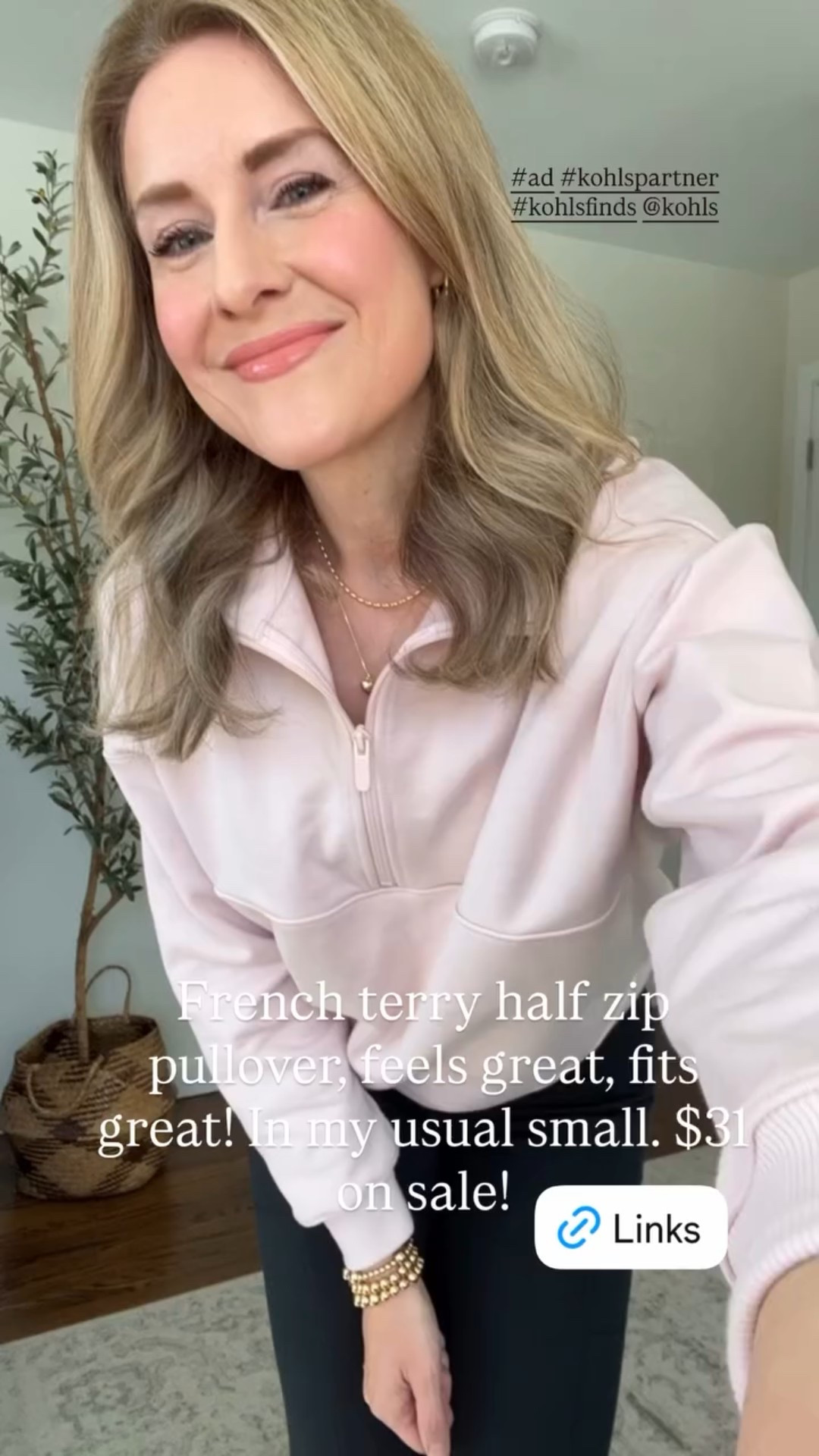 French terry half zip pullover, feels great, fits great! In my usual small. $31 on sale! #ad #kohlspartner #kohlsfinds @kohls