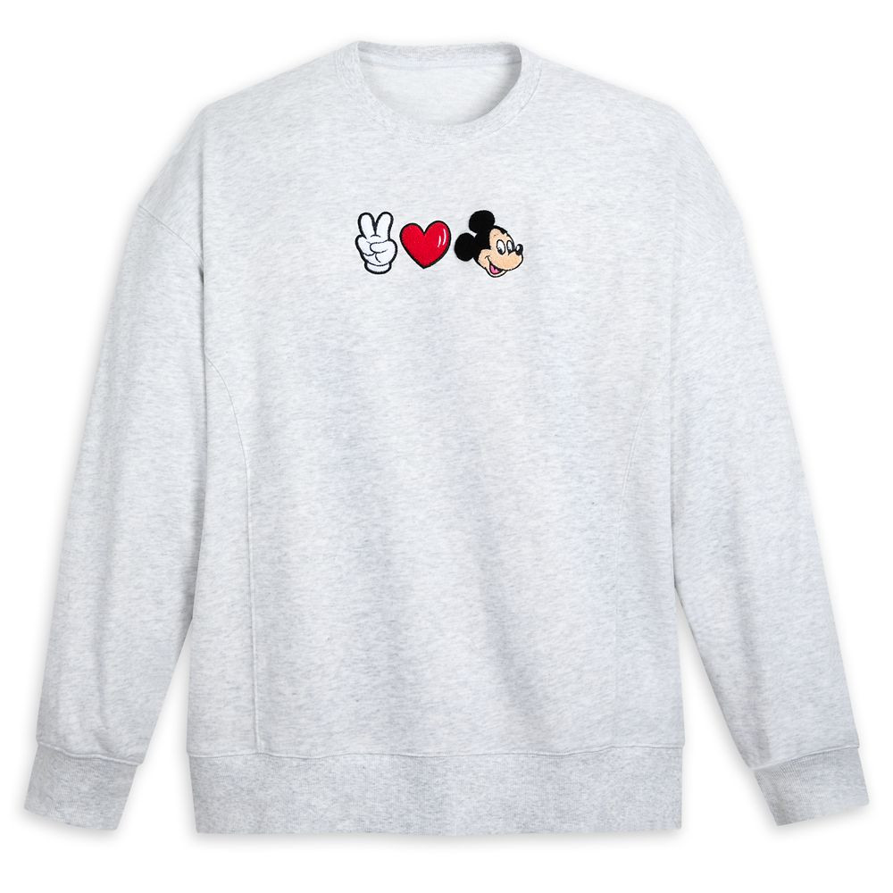 Mickey Mouse ''Peace, Love, Mickey'' Pullover Sweatshirt for Women Official shopDisney | Disney Store