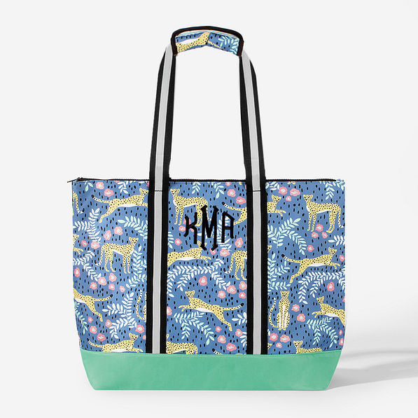 Monogrammed Large Zip Top Tote | Marleylilly