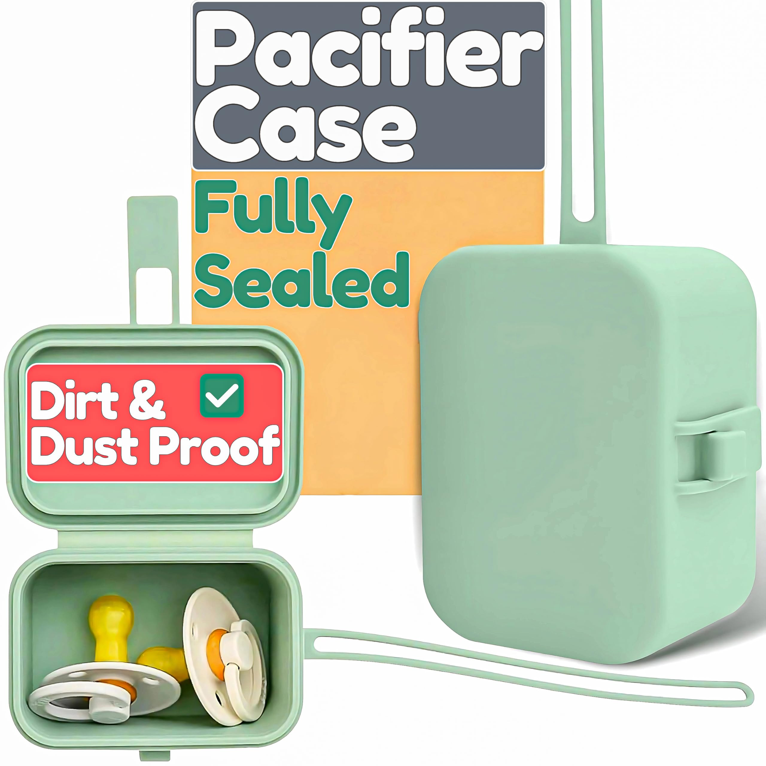 Silicone Pacifier Case – Fully Sealed Closure, 100% Food-Grade One-Piece Design, Easy to Clean ... | Amazon (US)
