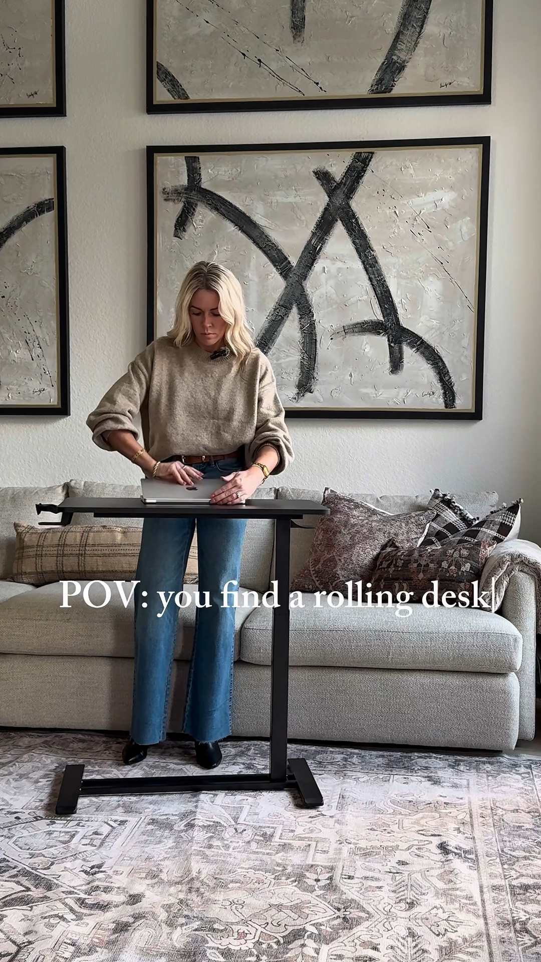 Rolling standing desk 

#LTKHome #LTKmorningroutine