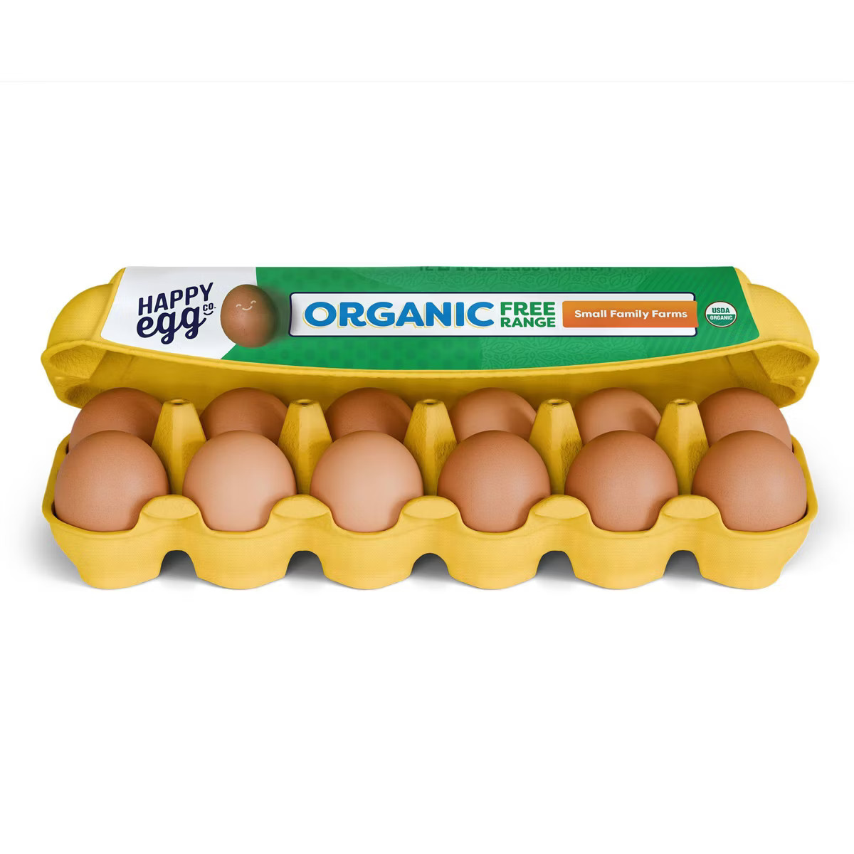 Happy Egg Large Brown Organic Free Range Grade A Eggs - 12ct | Target