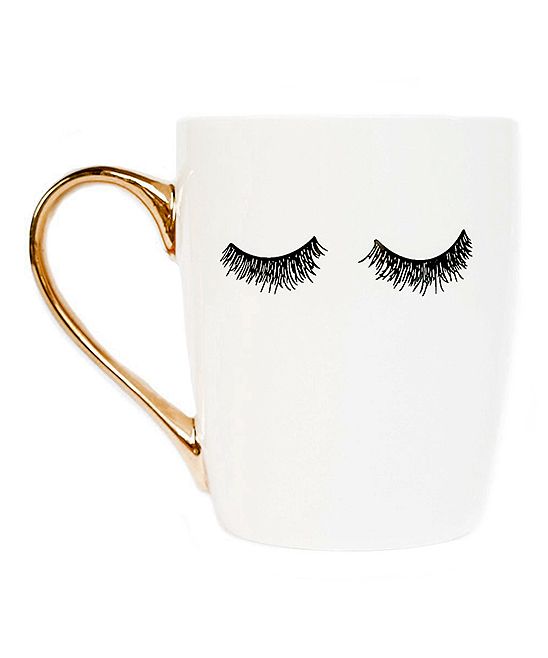 Sweet Water Decor Women's Mugs White - White Eyelashes Coffee Mug | Zulily