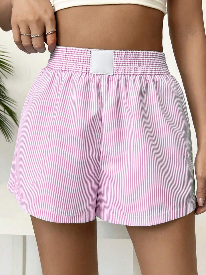 SHEIN EZwear Ladies" Fashionable Casual Striped Shorts For Summer | SHEIN