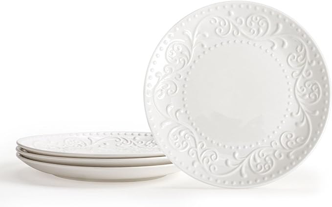 Artena Ceramic Salad Plates, White Dinner Plates 8.25 inch, Set of 4, Pasta Plates for Appetizer,... | Amazon (CA)