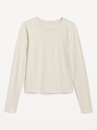 Fitted Long-Sleeve Cropped T-Shirt for Women | Old Navy (US)