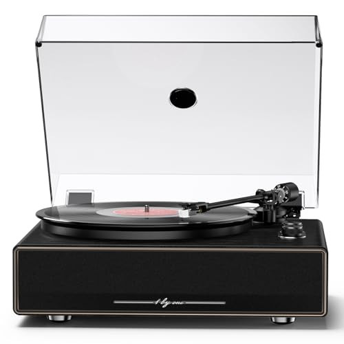 1 by ONE High Fidelity All-in-One Record Player, Vinyl Turntable with Built-in Speakers, Magnetic AT-3600L Cartridge, RCA Line Out, Belt-Drive Stereo Turntable | Amazon (US)