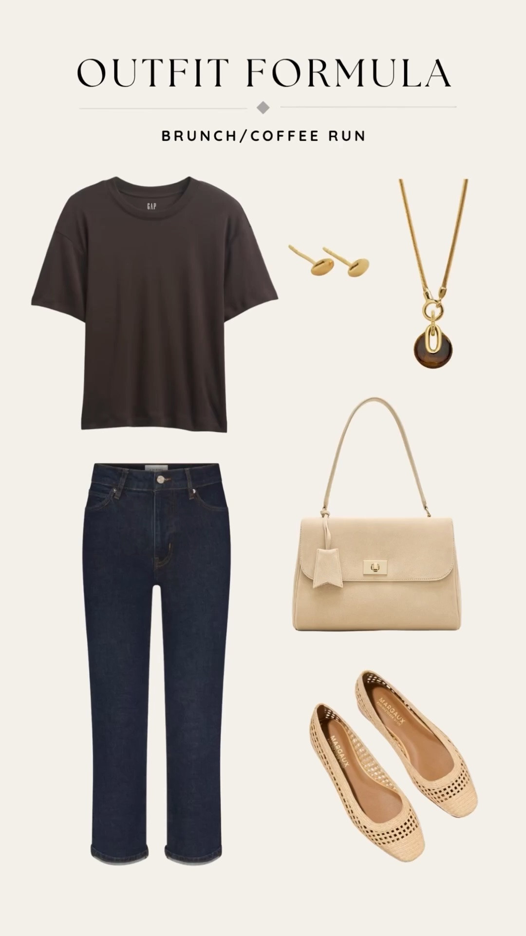 The easiest outfit formula for brunch or a coffee run ☕️

Start with a great-fitting tee and dark-wash jeans, then add woven flats, a structured bag, and warm gold jewelry. Comfortable, polished, and effortless without feeling overdone.

This is exactly why I believe in outfit formulas: fewer decisions, more outfits you genuinely love wearing.

Would you wear this for brunch or a coffee run?

#LTKgrwm #LTKootd #LTKmomlife