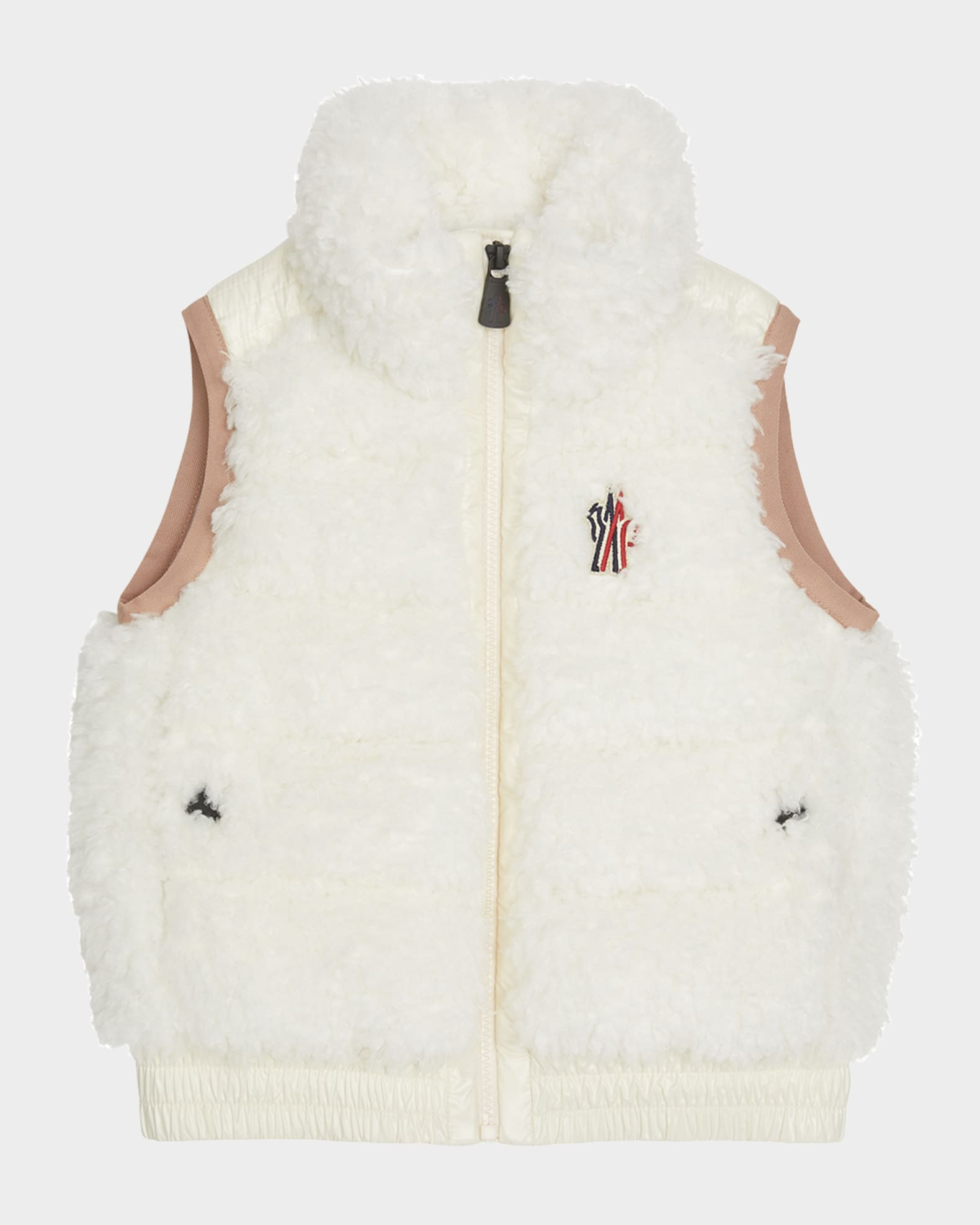 Moncler Grenoble Girl's Quilted Faux Shearling Vest, Size 8-14 | Neiman Marcus