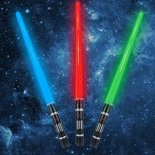 3 pack 3 colors Light Up Saber with FX Sound(Motion Sensitive) and Realistic Handle for Kid, Expa... | Amazon (US)