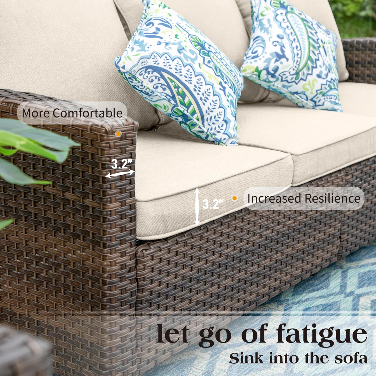 Argyri 9 - Person Outdoor Wicker Patio Conversation Furniture Set with Optional Fire Pit Table | Wayfair North America